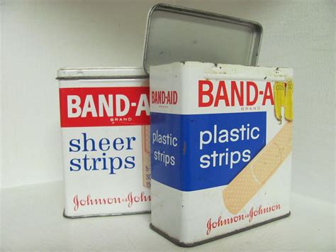 how much are metal bandaid boxes worth|vintage metal band aid boxes.